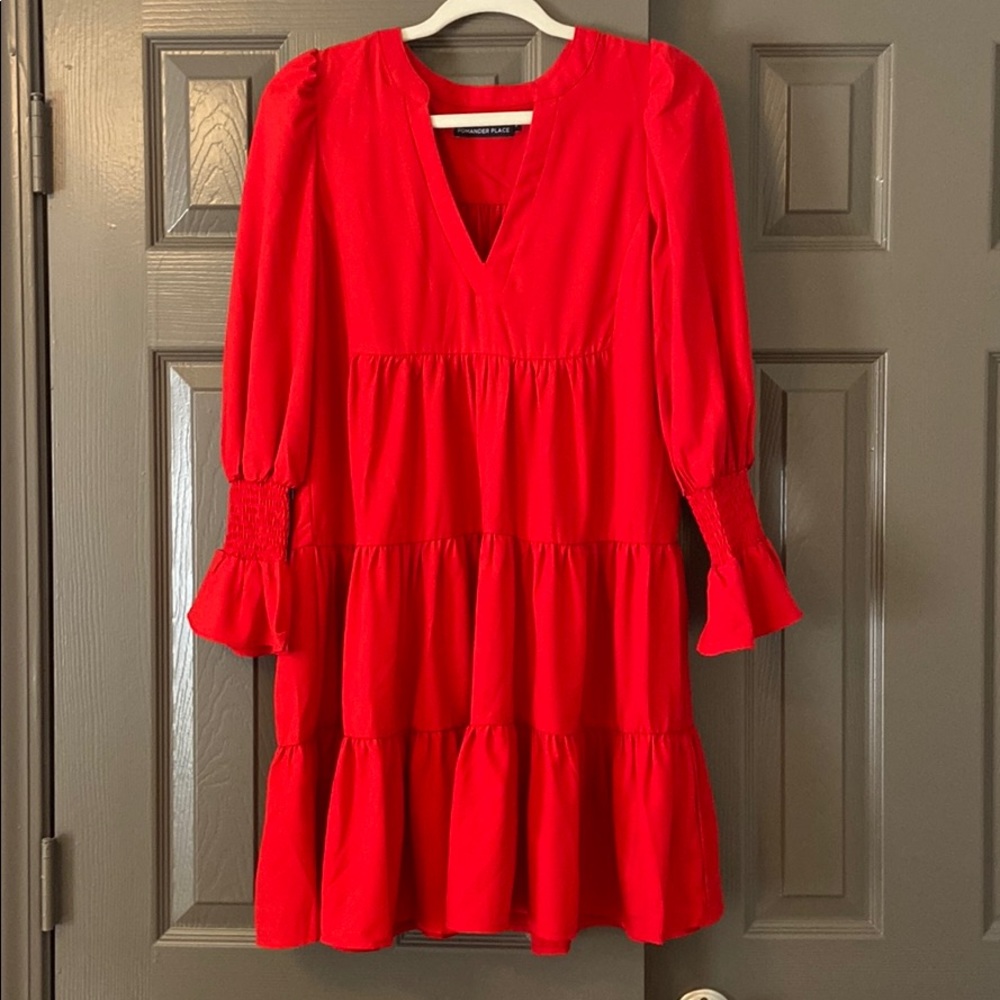 Pomander Place Red Crepe Kenzo Dress
